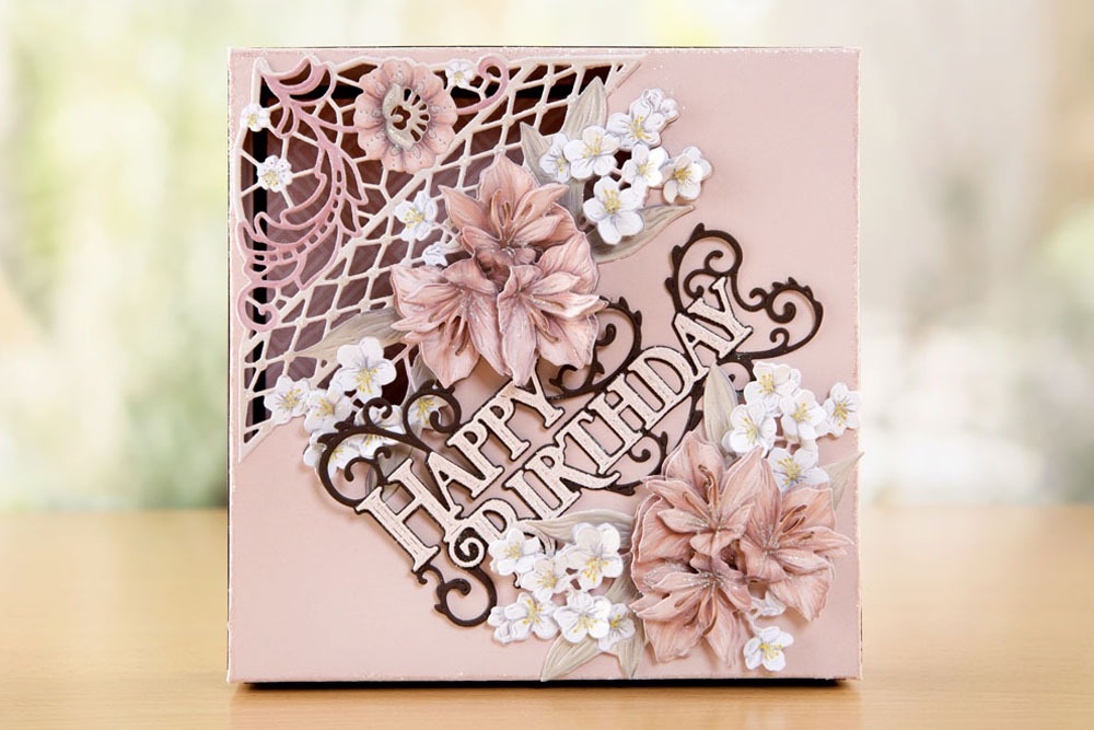 Tattered Lace x2 3D Happy Birthday Sentiments  die cuts card topper   